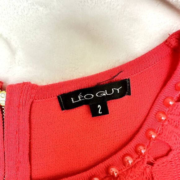 Leo Guy Floral Embroidered Knitted Hot Pink Barbie Core Sleeveless Dress SZ S/M - Picture 12 of 16